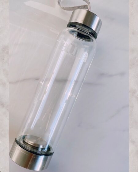 Botella con cuarzo Cristal - Positivismo, serenidad y suerte - Kuarzuz -  Tesoro Tico - Productos Ecológicos y Sostenibles realmente sin Plástico